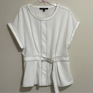 Marc New York White Belted Blouse~
Size XL ~ Professional or‎ office attire